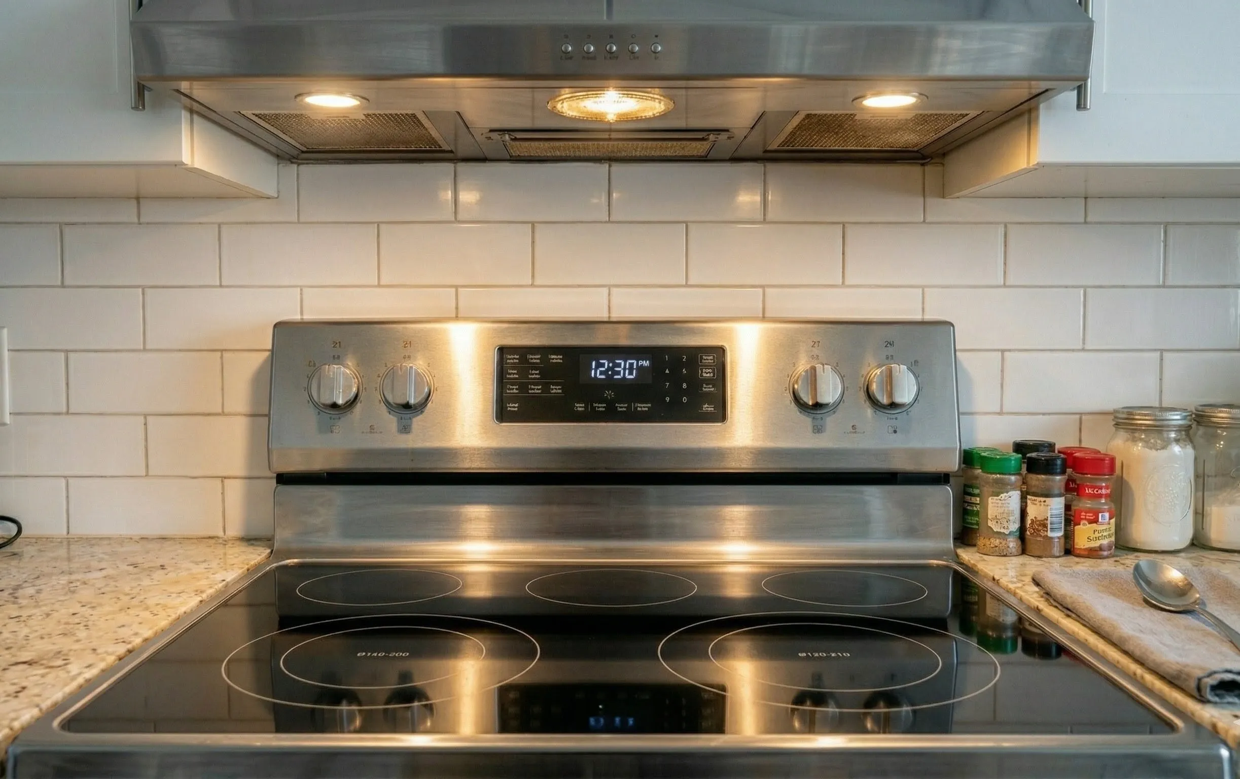 Sparkling clean stove after cleaning